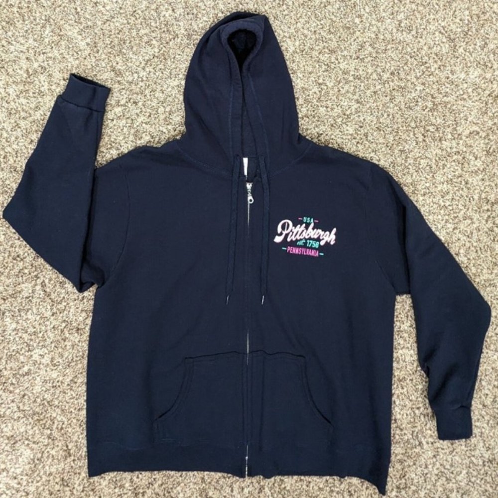 Gildon Womens Size 2X Blue Pittsburgh Pennsylvania Heavy Blend Hoodie Sweatshirt